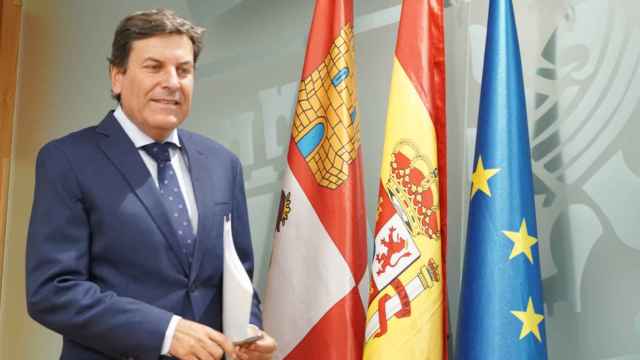 El portavoz de la Junta, Carlos Fernández Carriedo, durante la rueda de prensa posterior al Consejo de Gobierno, este jueves.