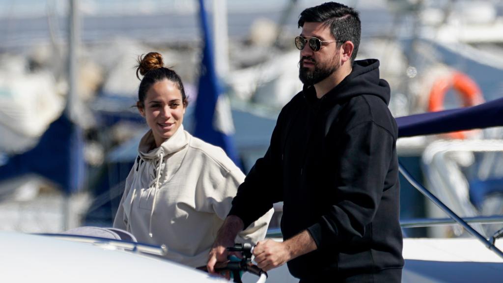 Lorena Sánchez y Manu Sánchez en Marbella en febrero de 2020.