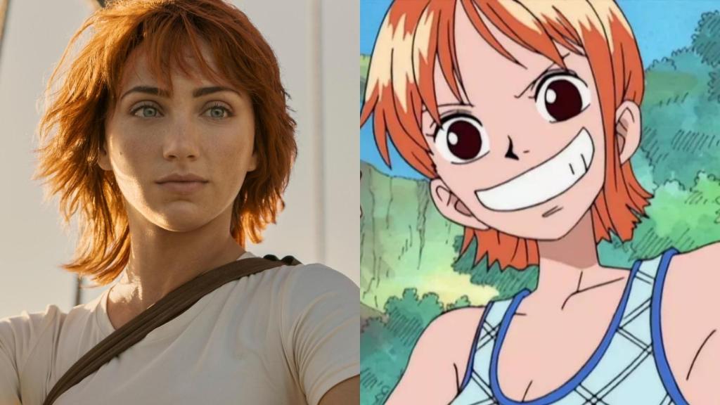 Comparación de Nami en el remake y en el anime.