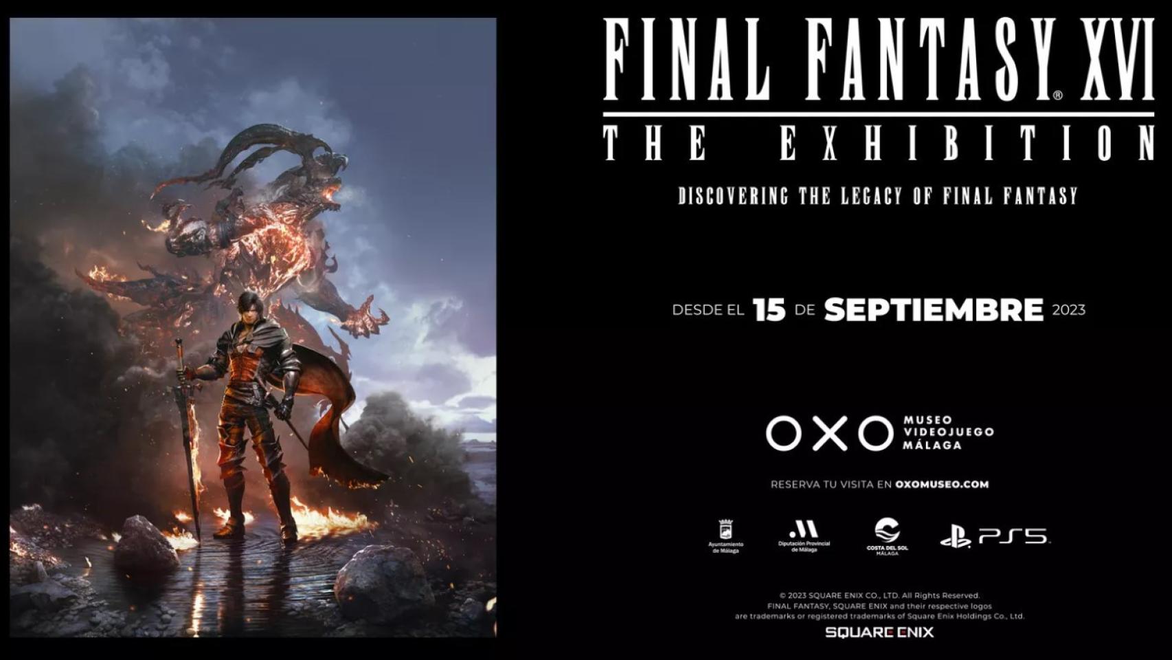 El cartel de la exposición de la saga Final Fantasy en Málaga
