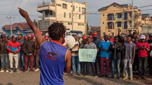 Imagen de una protesta en la región congoleña de Kivu Norte.