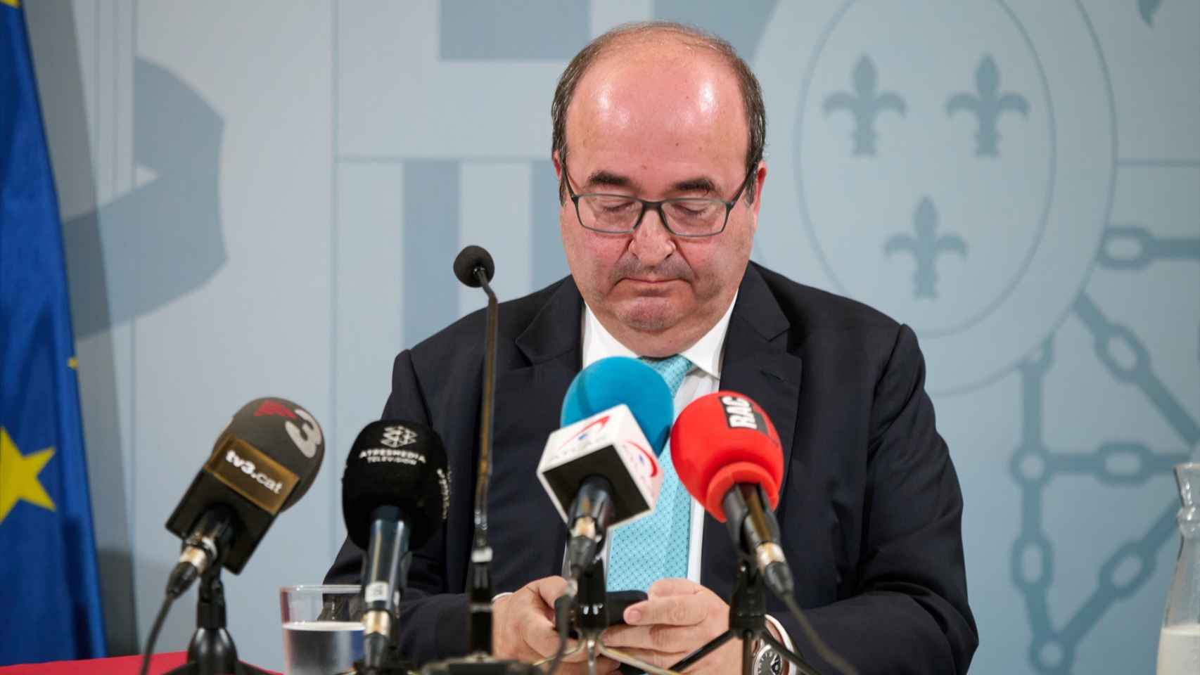 Miquel Iceta, ministro de Cultura y Deportes, en la rueda de prensa tras la resolución del TAD del 'caso Rubiales'