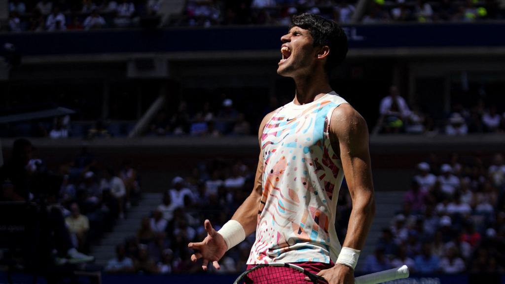 Alcaraz, en un partido del US Open.