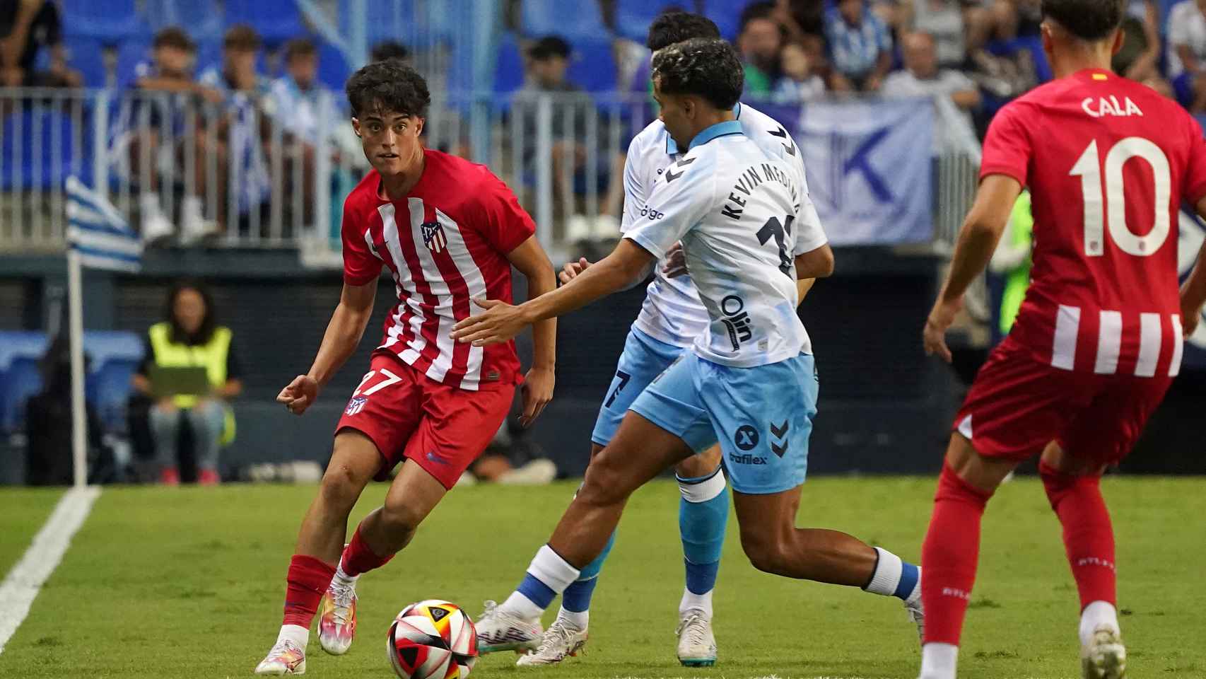 Imagen del partido del Málaga CF contra el Atlético de Madrid 'B' en la primera vuelta.