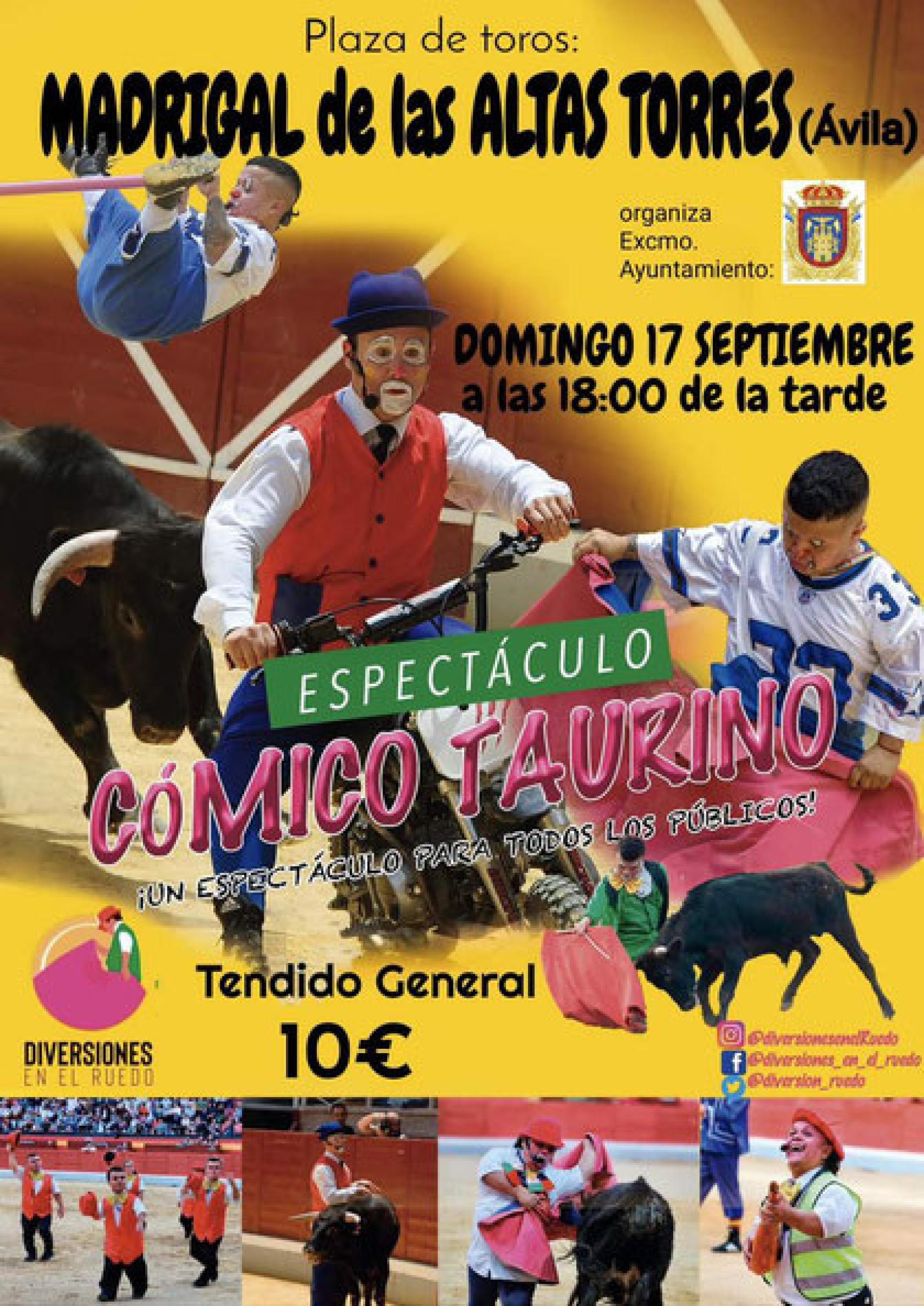 Cartel del espectáculo cómico taurino en Madrigal de las Altas Torres, Ávila