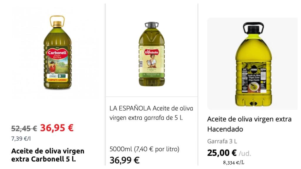 Aceite de oliva virgen extra.