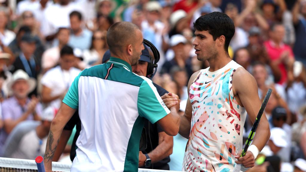 Carlos Alcaraz, tras ganar a Daniel Evans en el US Open