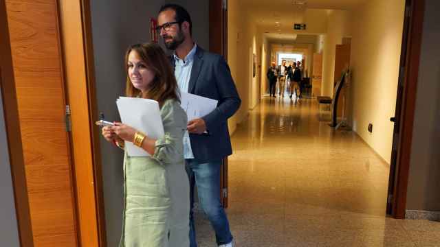 La viceportavoz del Grupo Socialista en las Cortes, Patricia Gómez Urbán, a su llegada a la Junta de Portavoces de este lunes.