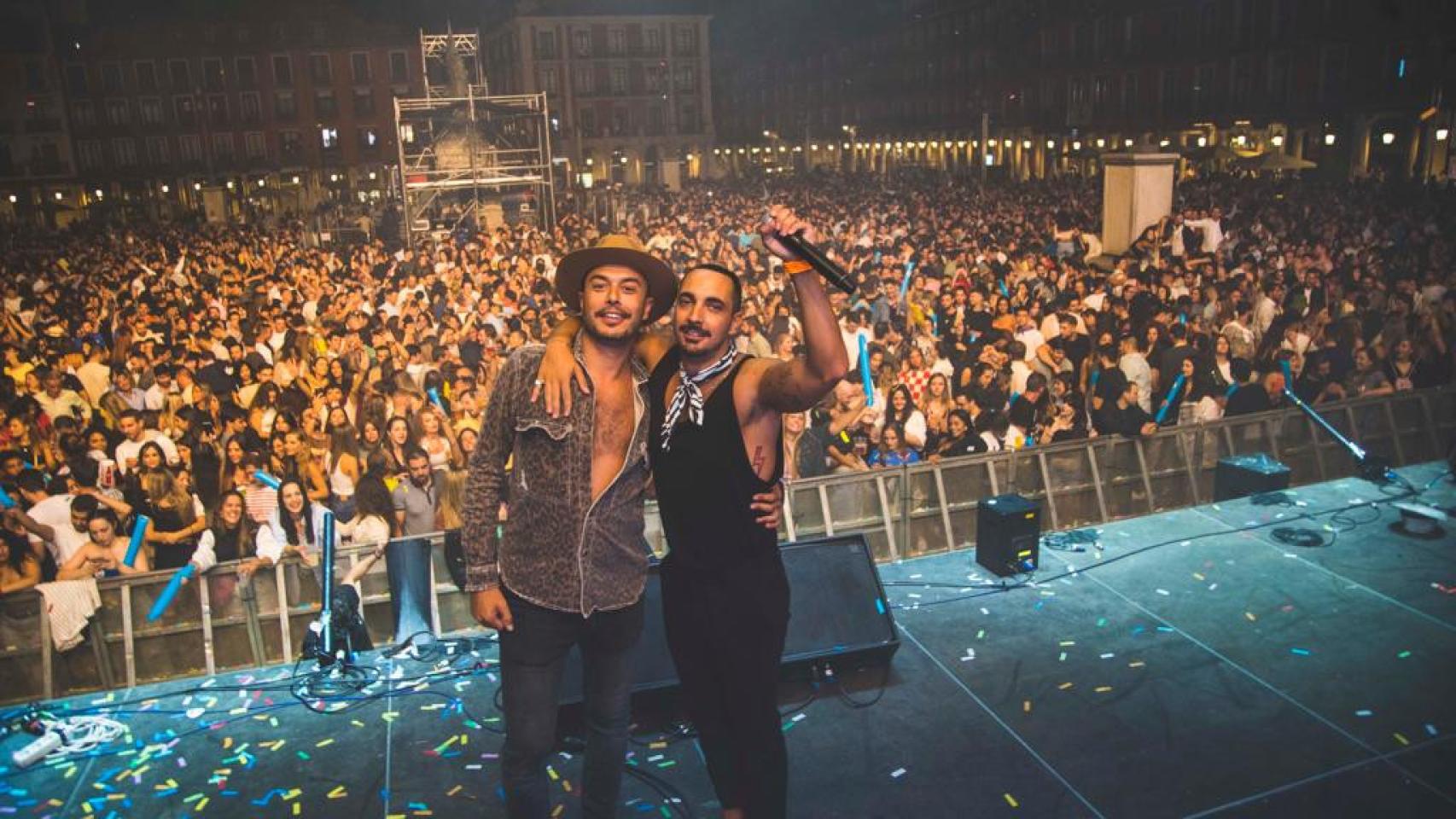 Los del Lío, en una actuación en la Plaza Mayor