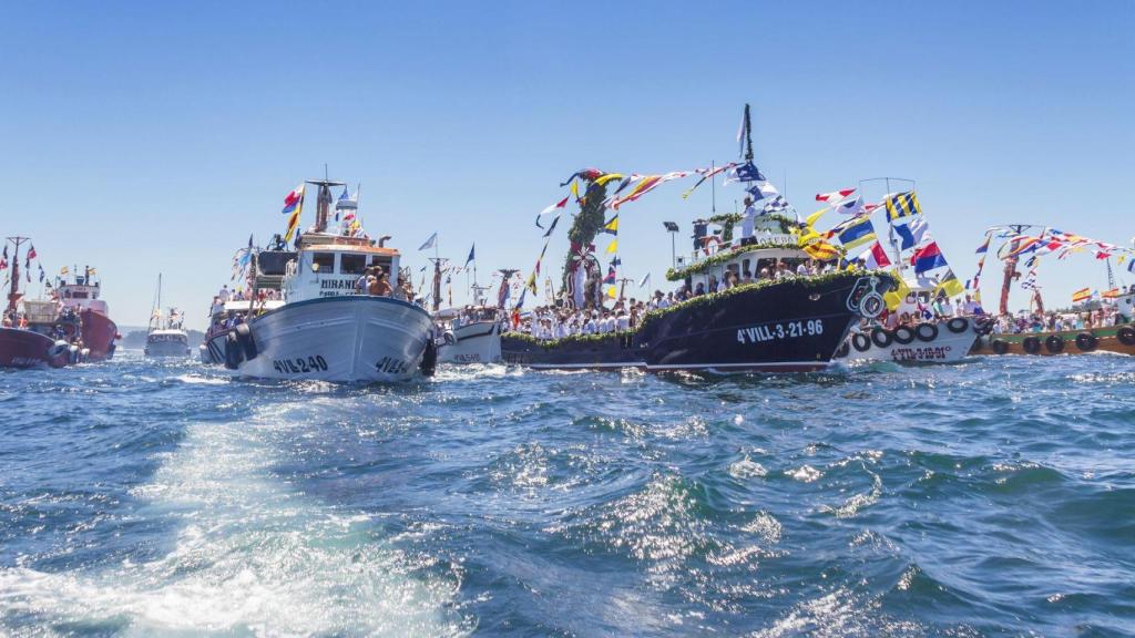 Una procesión marítima en Galicia