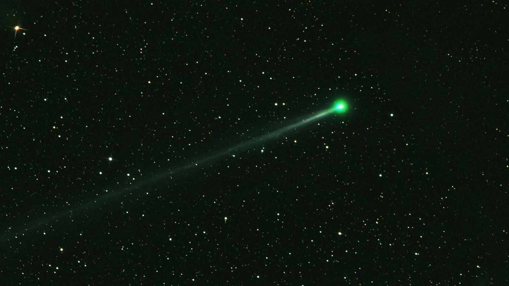 Imagen de archivo de un cometa verde.