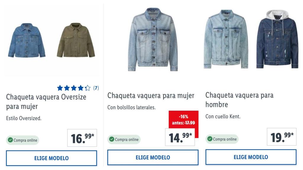 Chaquetas vaqueras.