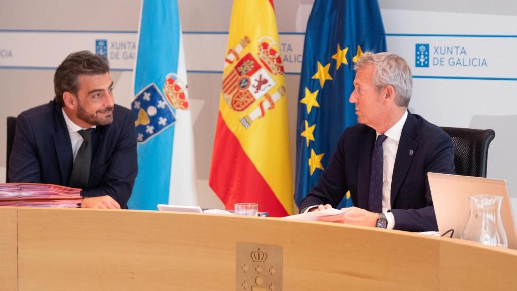 Diego Calvo y Alfonso Rueda en una foto de archivo del Consello da Xunta.