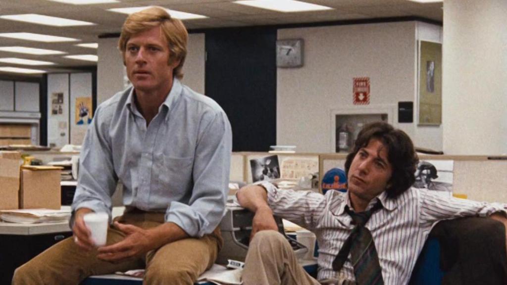 Robert Redford y Dustin Hoffman en 'Todos los hombres del presidente'.