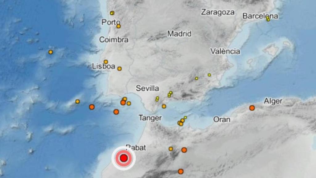 Imagen de los puntos en los que mayor movimiento sísmico se está produciendo.