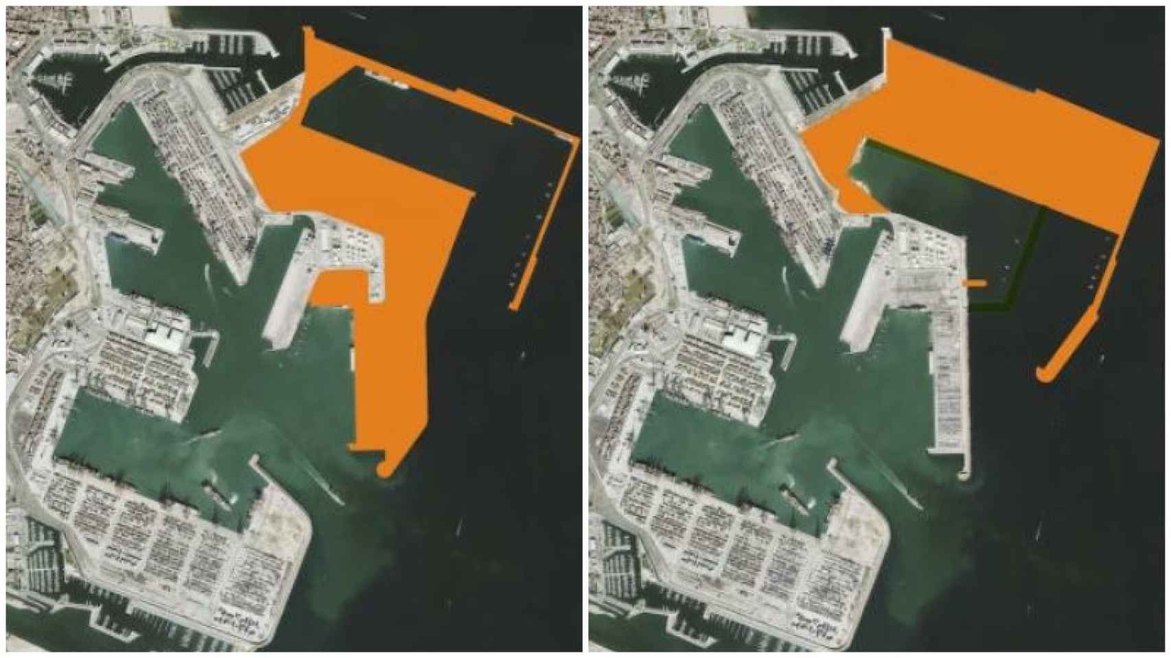 Proyecto inicial y final de la ampliación norte del Puerto de Valencia. EE