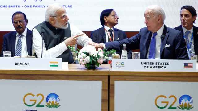El Presidente de EEUU, Joe Biden, y el Primer Ministro indio, Narendra Modi, en la cumbre del G20 celebrada en la India.