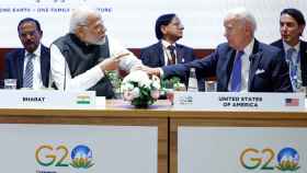 El Presidente de EEUU, Joe Biden, y el Primer Ministro indio, Narendra Modi, en la cumbre del G20 celebrada en la India.