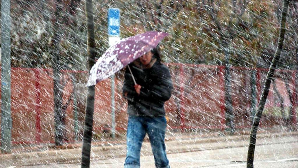 Imagen de una tormenta en la ciudad de Soria.