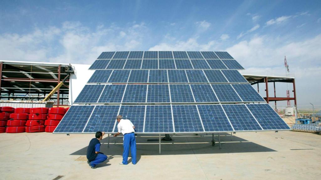 Imagen de unos paneles solares en Castilla y León.