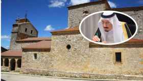 Iglesia de Judes en Soria junto a la imagen del rey de Arabia Saudí