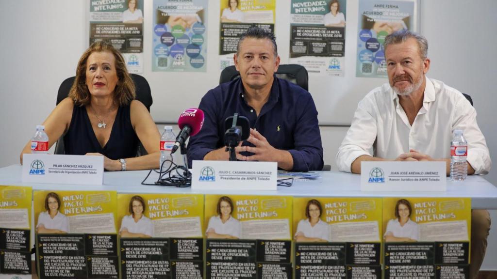 Rueda de prensa en ANPE en Toledo para valorar el comienzo del curso en Castilla-La Mancha. Fotos: Javier Longobardo