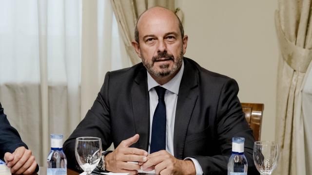 El presidente en el Senado, Pedro Rollán, durante una reunión de la Mesa del Senado.