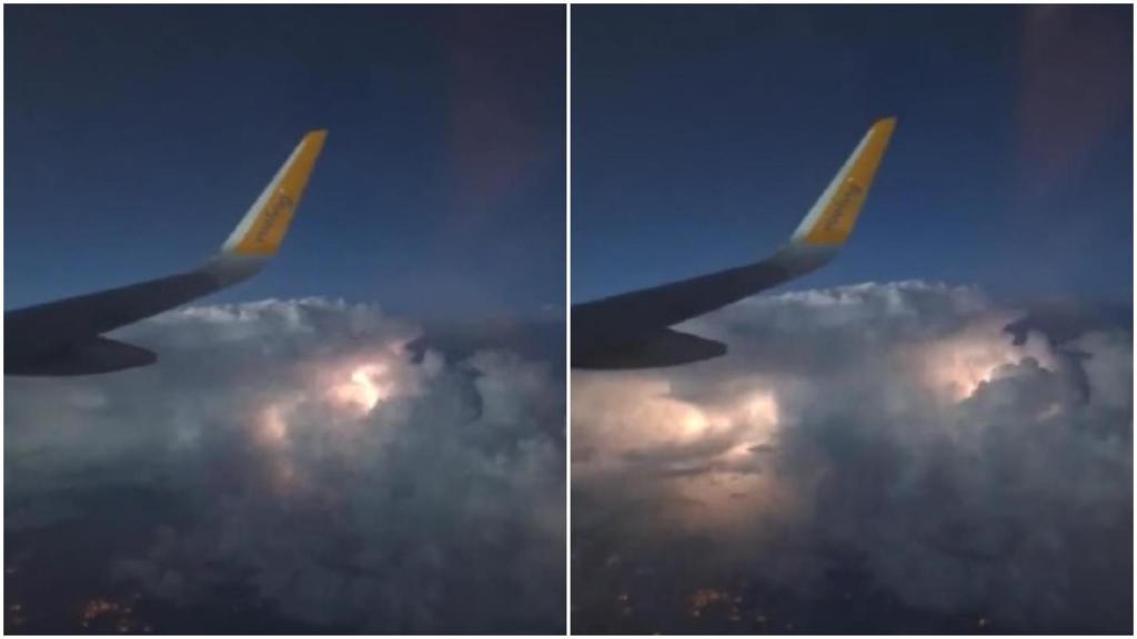 Capturas de pantalla del vídeo en el que se ve la tormenta.