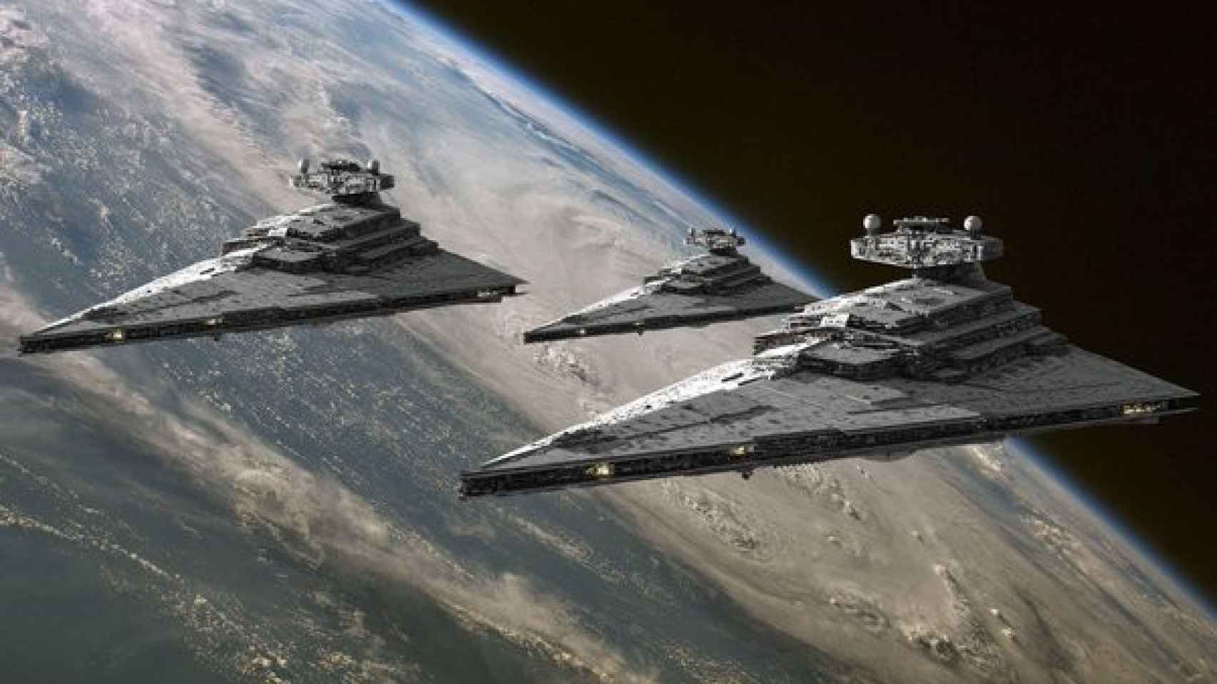 Algunos ejemplos del Destructor Estelar de clase Imperial, una de las naves más grandes del universo 'Star Wars'.