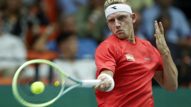 Alejandro Davidovich, en un momento de la serie de la Copa Davis frente a República Checa.