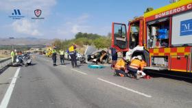 Imagen del accidente ocurrido en la A-355, en Coín.