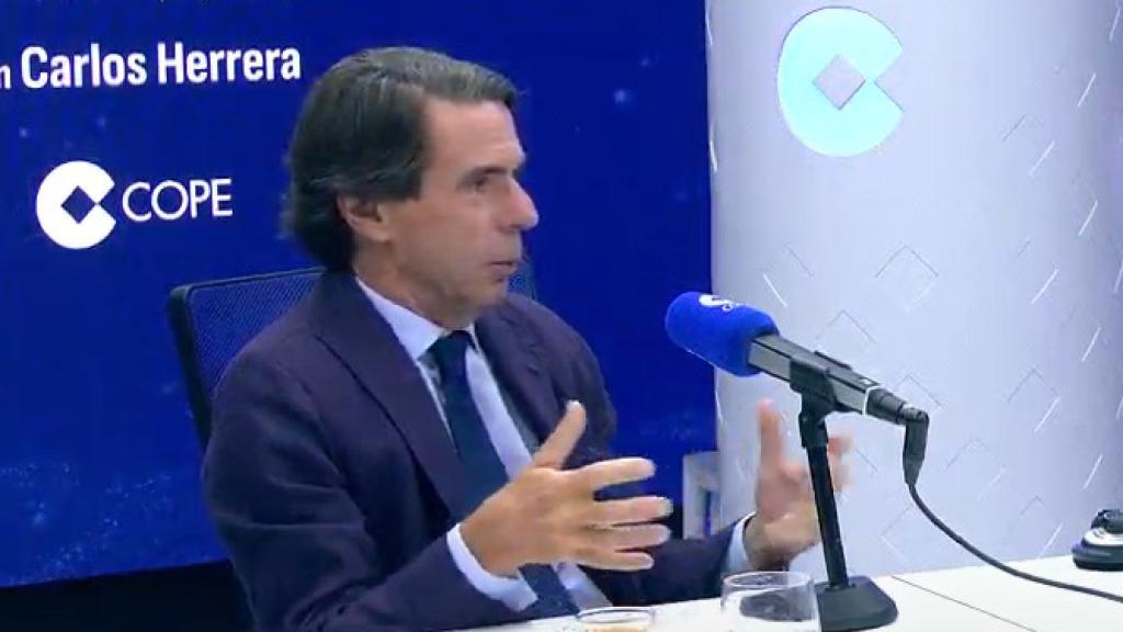 El expresidente del Gobierno José María Aznar este jueves en 'Herrera en Cope'.