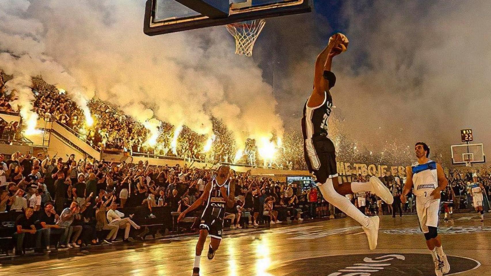 Mate de PJ Dozier durante el amistoso entre el Partizan y el Fuenlabrada