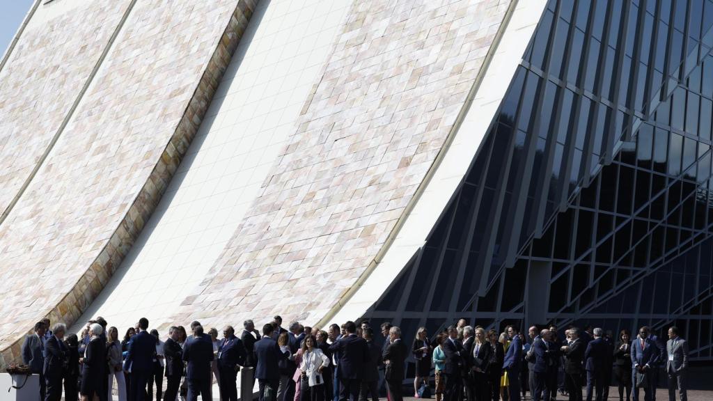 Foto de familia del Ecofin en la Cidade da Cultura de Santiago de Compostela