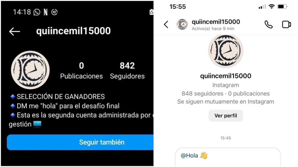 Un estafador se hace pasar por Quincemil en Instagram para robar información a usuarios de A Coruña