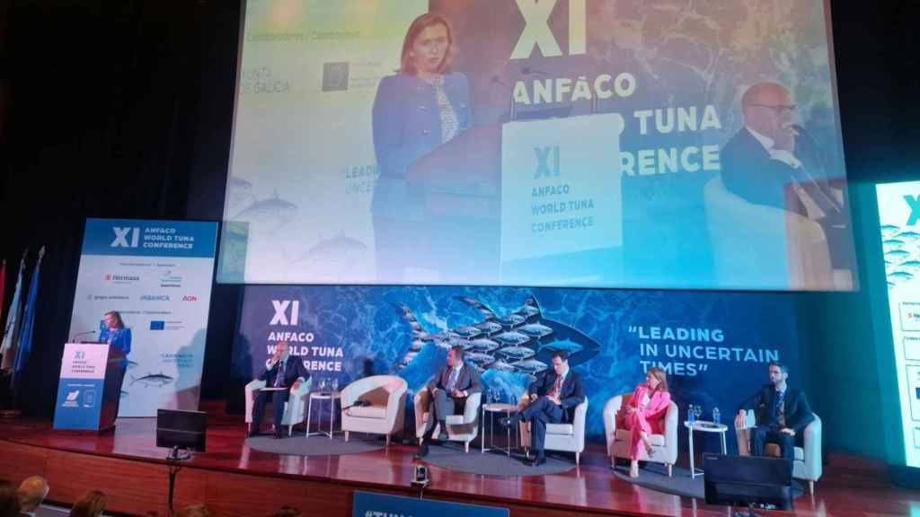 Isabel Artime durante la inauguración de la XI Anfaco World Tuna Conference.