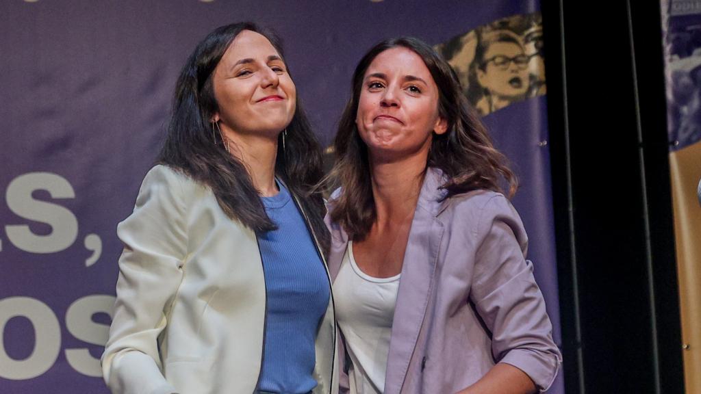 Ione Belarra e Irene Montero, este sábado.