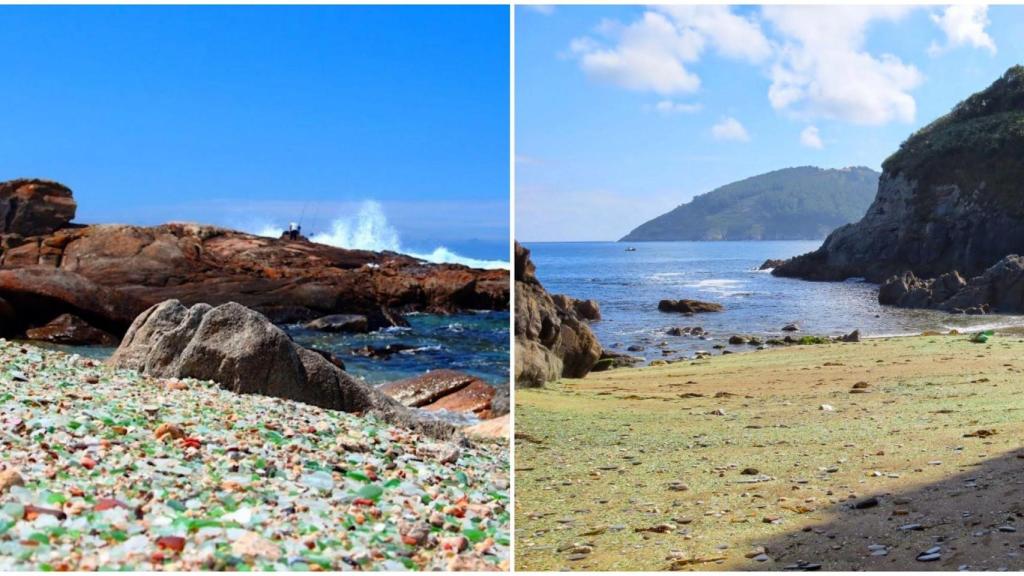 Playa de los cristales de Baiona y Viveiro.