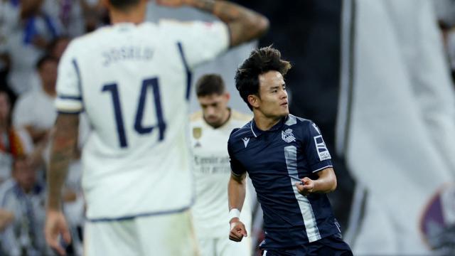 Take Kubo, durante el Real Madrid - Real Sociedad