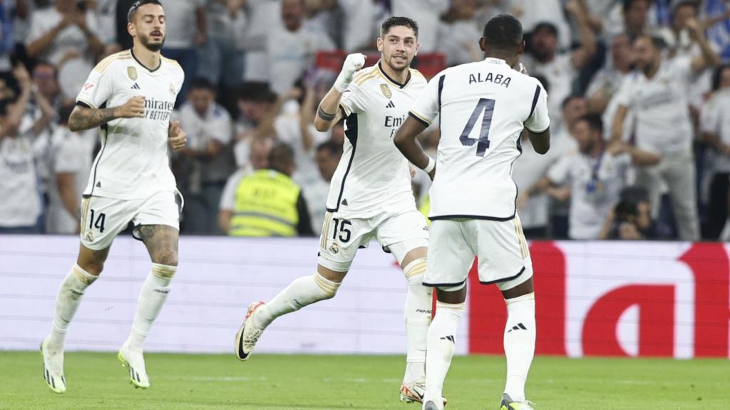 Fede Valverde celebra su gol