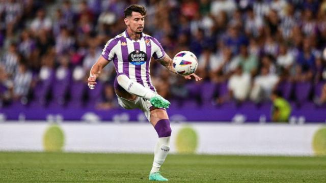 Luis Pérez en un partido del Real Valladolid