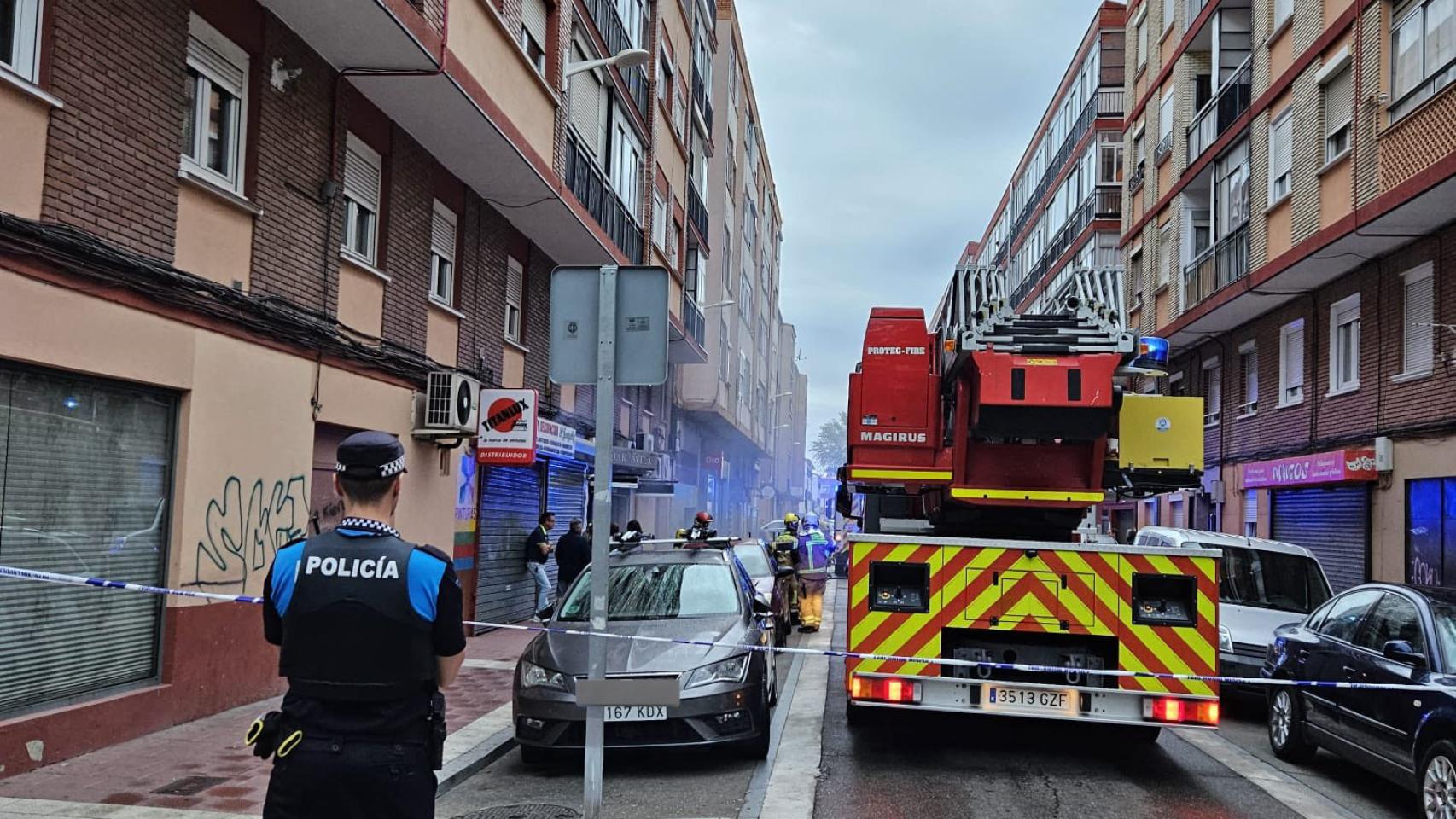 Incendio en un bar de la calle Águila de Valladolid