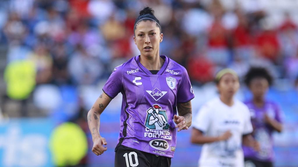 Jenni Hermoso, en su estreno con el Pachuca en el Apertura 2023 de la Liga MX Femenil.