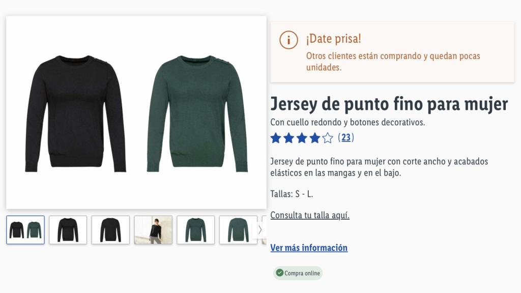 Jersey de punto fino.