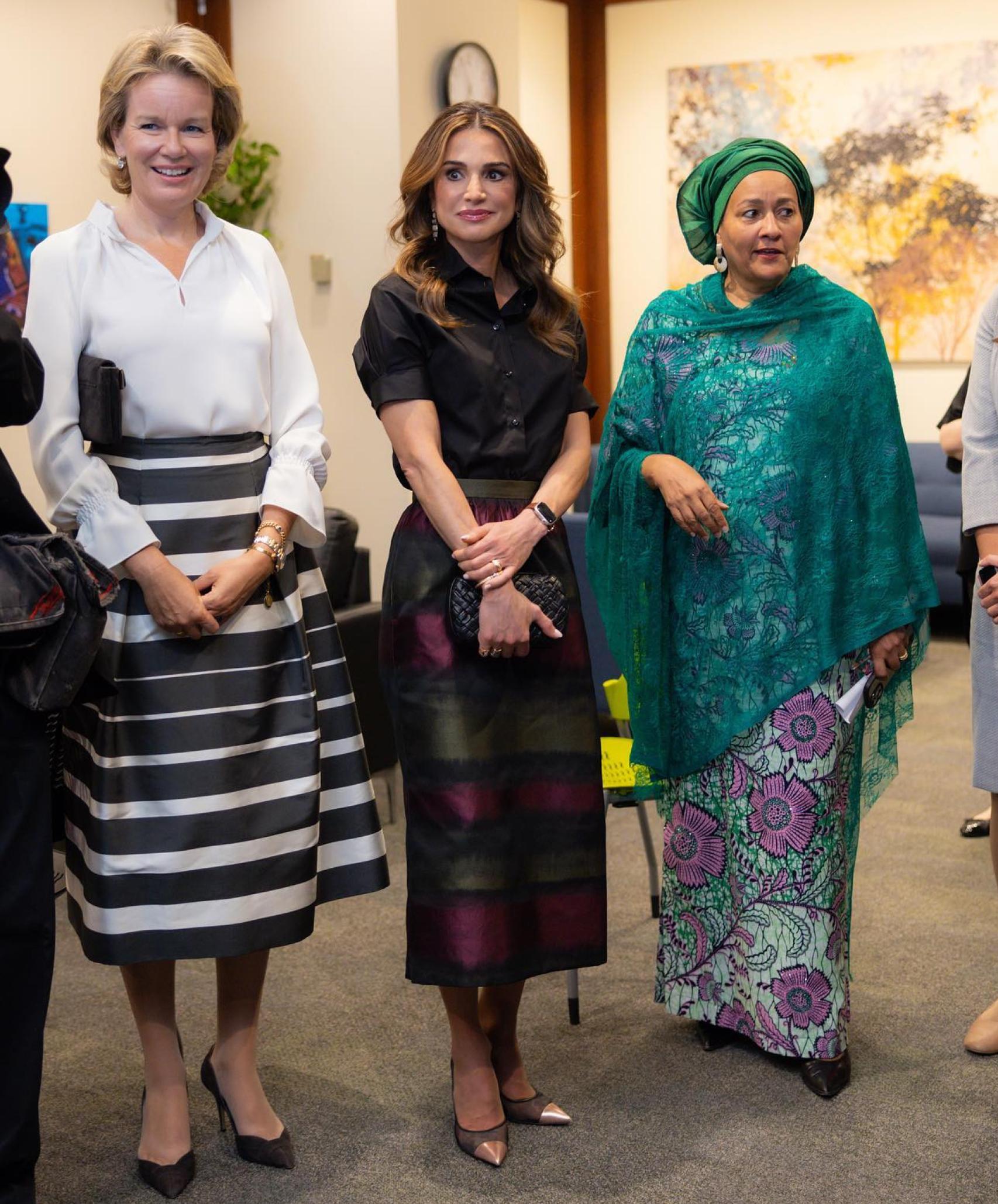 Rania y Matilde de Bélgica, en el encuentro de UNICEF.