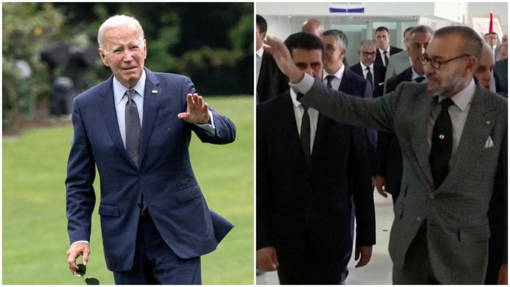 Biden este domingo después de aterrizar en Washington, y el rey Mohamed VI de visita en un hospital de Marrakech.