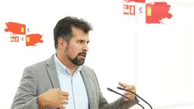 El secretario general del PSCyL, Luis Tudanca, durante una rueda de prensa.