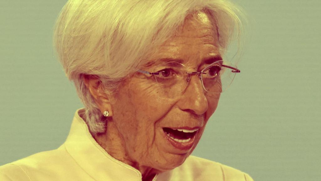 La presidenta del BCE, Christine Lagarde, durante una rueda de prensa en Fráncfort.