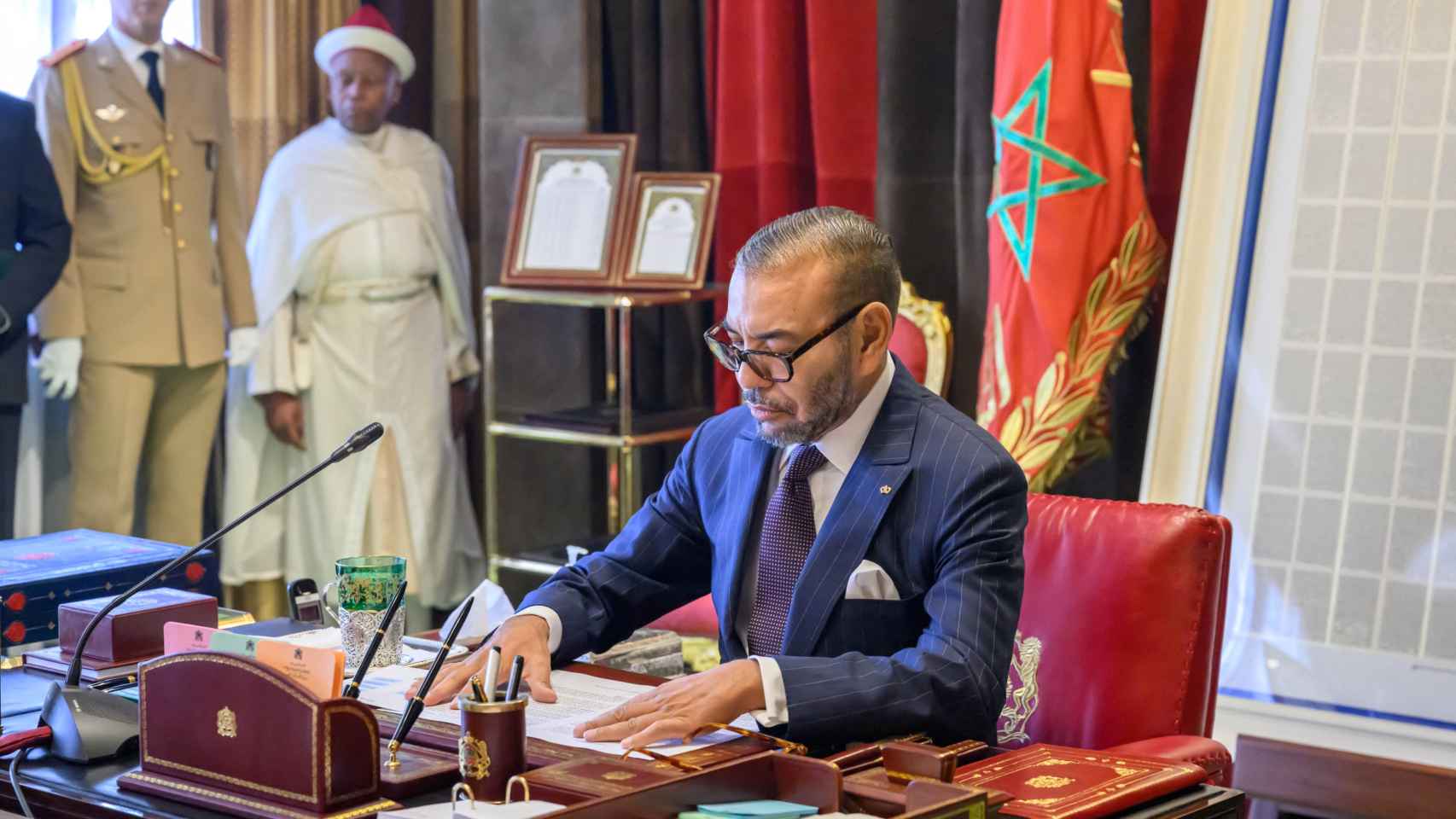 El rey Mohamed VI en el Palacio Real de Rabat.