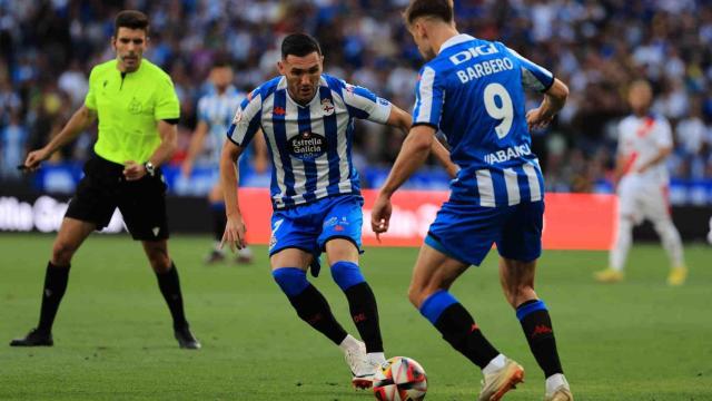 Barbero en un lance del encuentro ante el Rayo Majadahonda.